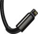 Καλώδιο USB Baseus USB-A - USB-C + microUSB + Lightning 1.5 m Μαύρο (CAMLTWJ-01)