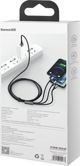 Καλώδιο USB Baseus USB-A - USB-C + microUSB + Lightning 1.5 m Μαύρο (CAMLTWJ-01)