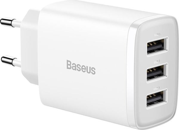 Φορτιστής Baseus CCXJ020102 3x USB-A 3.4 A (BSU3406WHT)