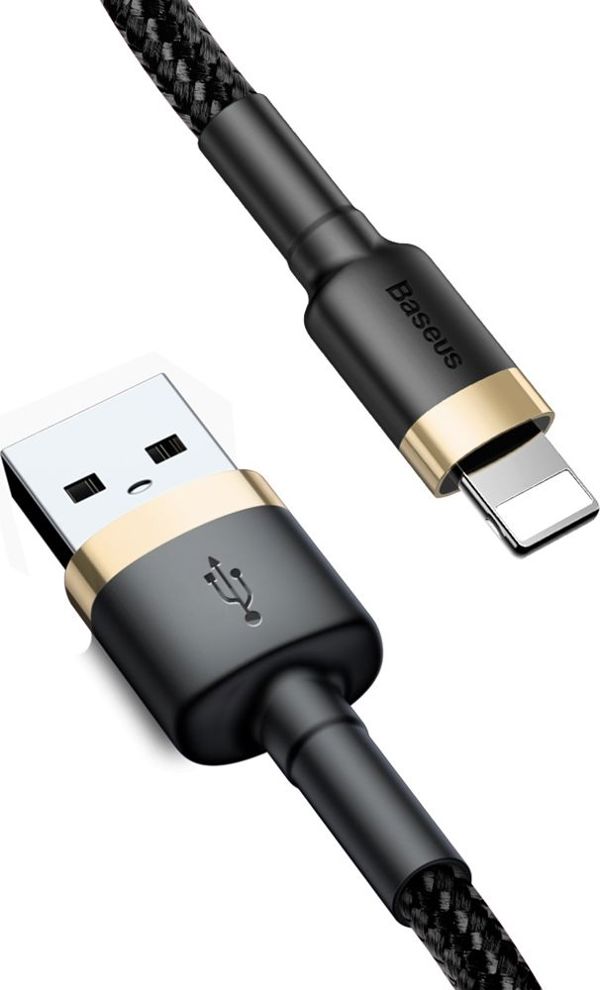 Καλώδιο USB Baseus USB-A - Lightning 2 m Μαύρο-Χρυσό (CALKLF-CV1)