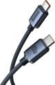 Baseus Crystal Shine Braided USB 2.0 Cable USB-C male - USB-C male Μαύρο 1.2m (CAJY000601) (BASCAJY000601)