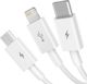 USB cable 3in1 Baseus Superior Series, USB to micro USB / USB-C / Lightning, 3.5A, 1.2m (white)