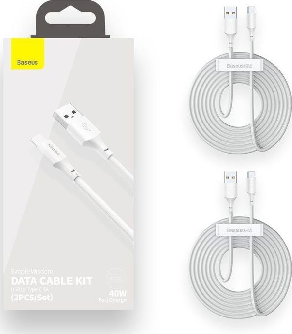 Καλώδιο USB Baseus USB-A - USB-C 1.5 m Λευκό (TZCATZJ-02)