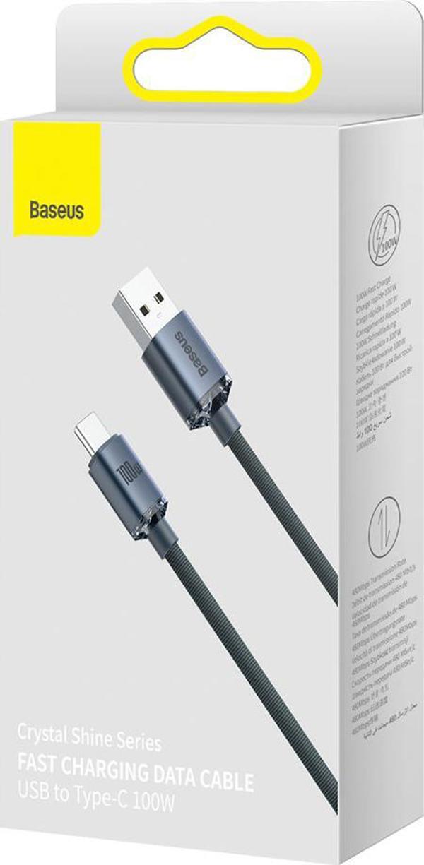 Baseus Type-C Crystal Shine series fast charging data cable 100W 1.2m Black (CAJY000401) (BASCAJY000401)
