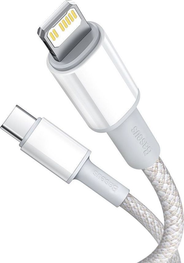 Baseus High Density Braided Cable Type-C to Lightning, PD,  20W, 1m (white)