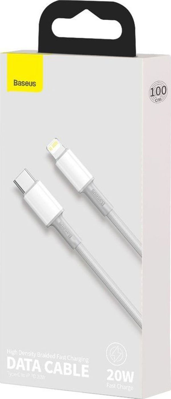 Baseus High Density Braided Cable Type-C to Lightning, PD,  20W, 1m (white)