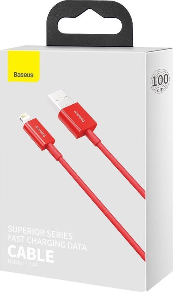 Καλώδιο USB Baseus USB-A - Lightning 1 m Κόκκινο (BSU2661RED)