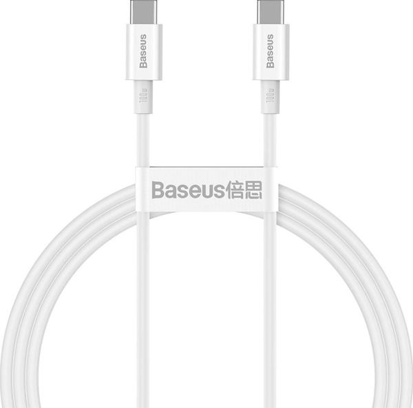 Καλώδιο USB Baseus USB-C - USB-C 1 m Λευκό (BSU2849WHT)