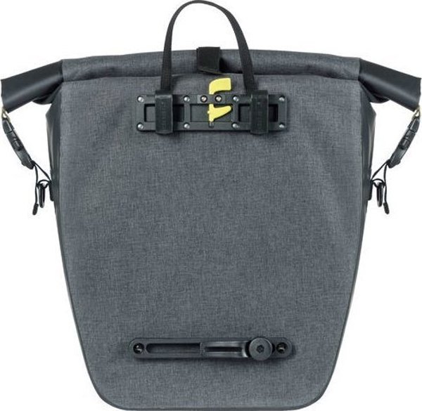 Basil Μονή τσάντα BASIL NAVIGATOR STORM SINGLE PANNIER BAG L 25-31 L, Hook On System, αδιάβροχη, γκρι μαύρο (NEW 2024)