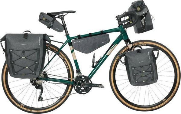 Basil Μονή τσάντα BASIL NAVIGATOR STORM SINGLE PANNIER BAG L 25-31 L, Hook On System, αδιάβροχη, γκρι μαύρο (NEW 2024)