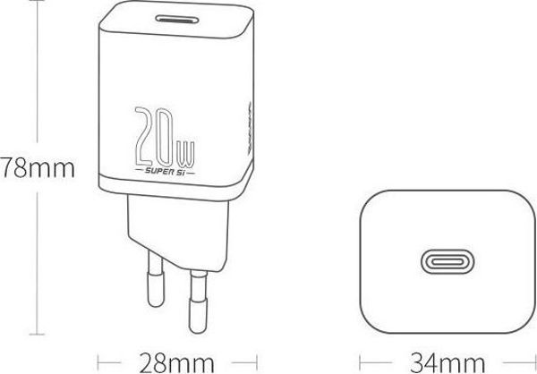 Baseus Super Si Quick Charger 1C 20W (black)