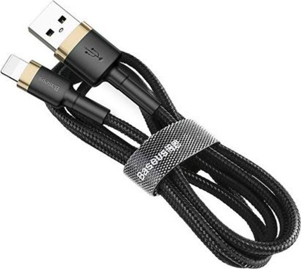 Baseus Lightning Cafule Cable 2A, 3m Gold/Black (CALKLF-RV1) (BASCALKLF-RV1)