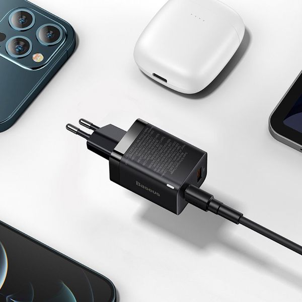 Baseus Φορτιστής Χωρίς Καλώδιο με Θύρα USB-A και Θύρα USB-C 30W Power Delivery Λευκός Super Si Pro (CCSUPP-E02) (BASCCSUPP-E02)