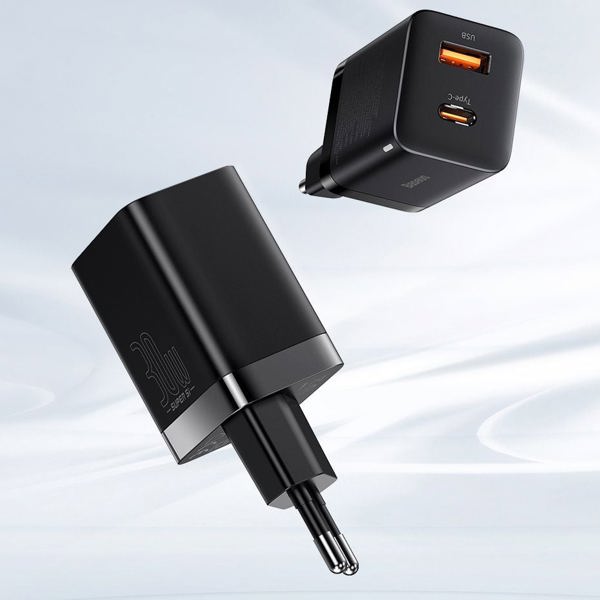 Baseus Φορτιστής Χωρίς Καλώδιο με Θύρα USB-A και Θύρα USB-C 30W Power Delivery Λευκός Super Si Pro (CCSUPP-E02) (BASCCSUPP-E02)