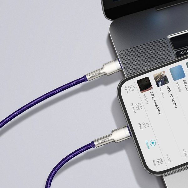 Καλώδιο USB Baseus USB-C - Lightning 2 m Μωβ (baseus_20210315153755)