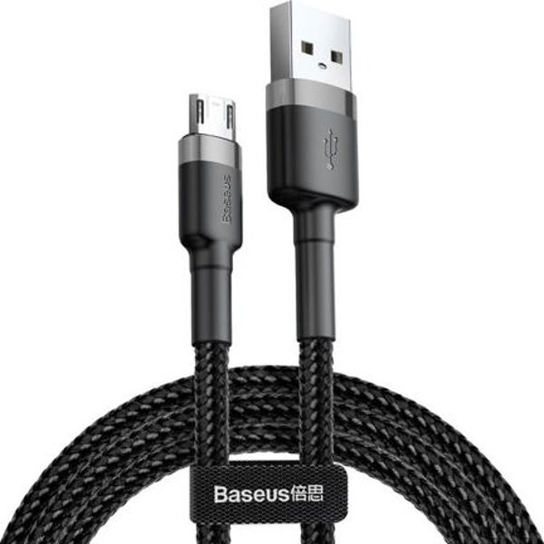 Καλώδιο USB Baseus USB-A - microUSB 3 m Μαύρο-γκρι (6953156296374)