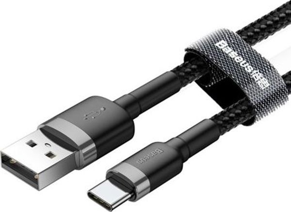 Baseus Cafule Braided USB 2.0 Cable USB-C male - USB-A male Μαύρο 3m (CATKLF-UG1) (BASCATKLF-UG1)