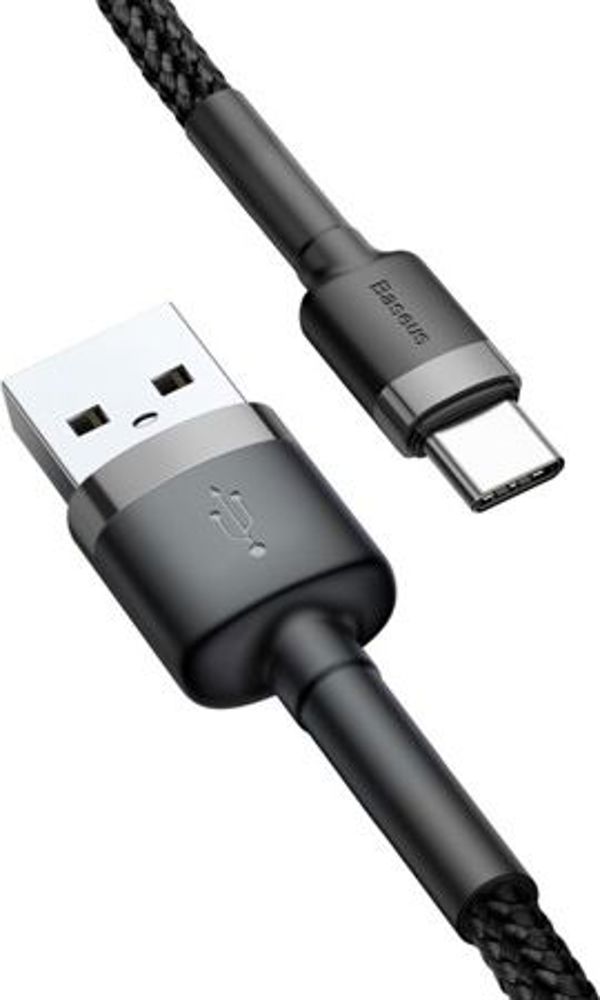 Baseus Cafule Braided USB 2.0 Cable USB-C male - USB-A male Μαύρο 3m (CATKLF-UG1) (BASCATKLF-UG1)