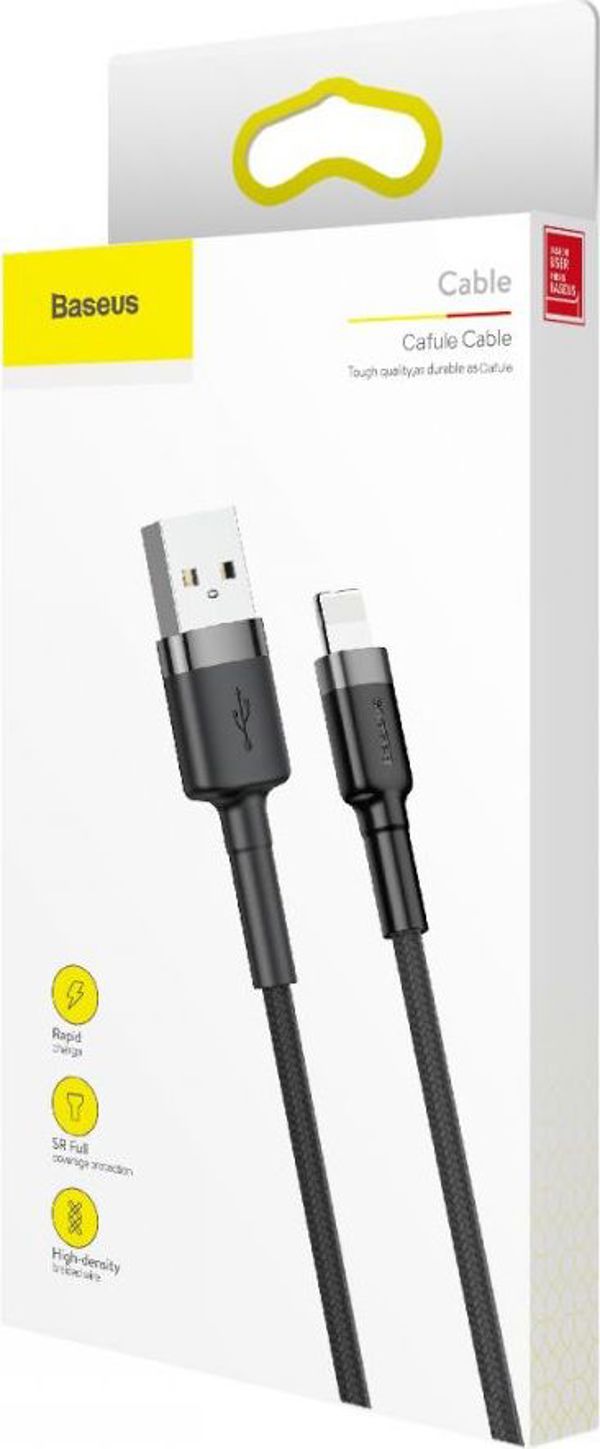 Καλώδιο USB Baseus USB-A - Lightning 0.5 m Μαύρο-γκρι (6953156274938)