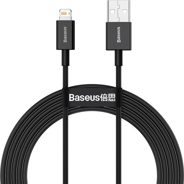 Καλώδιο USB Baseus USB-A - Lightning 2 m Μαύρο (BSU2659BLK)