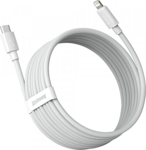 Καλώδιο USB Baseus USB-C - Lightning 1.5 m Λευκό (101297)