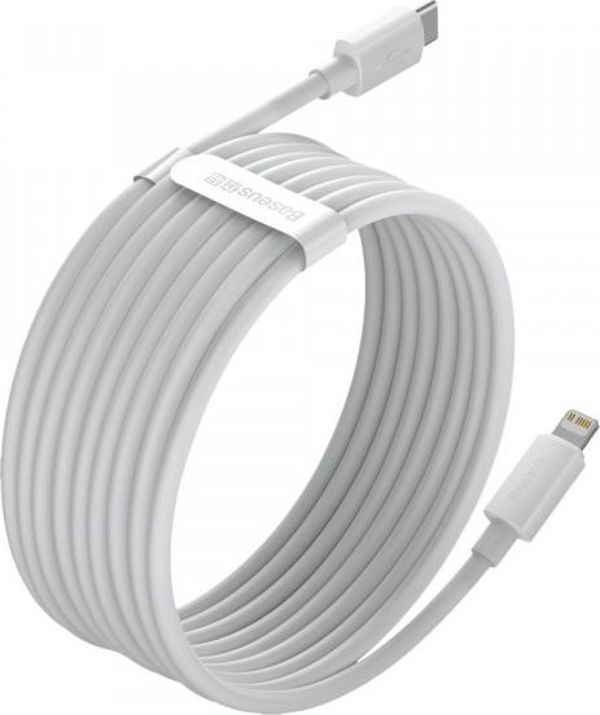 Καλώδιο USB Baseus USB-C - Lightning 1.5 m Λευκό (101297)