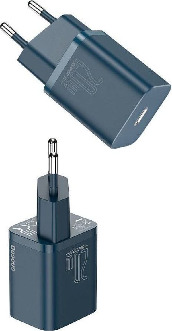 Baseus Φορτιστής Χωρίς Καλώδιο με Θύρα USB-C 20W Power Delivery Μπλε (Super Si) (CCSUP-B03) (BASCCSUPB03)