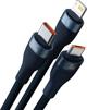 Καλώδιο USB Baseus USB-A - USB-C + microUSB + Lightning 1.2 m Μπλε (CASS030003)