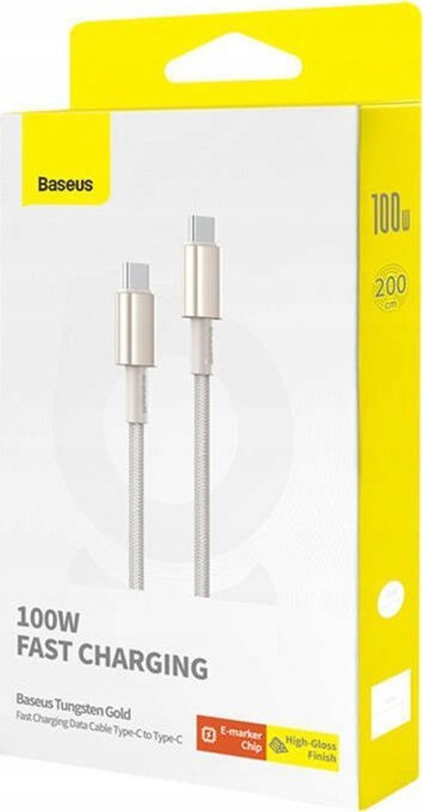 Καλώδιο USB Baseus USB-C - USB-C 2 m Χρυσό (BSU4882)