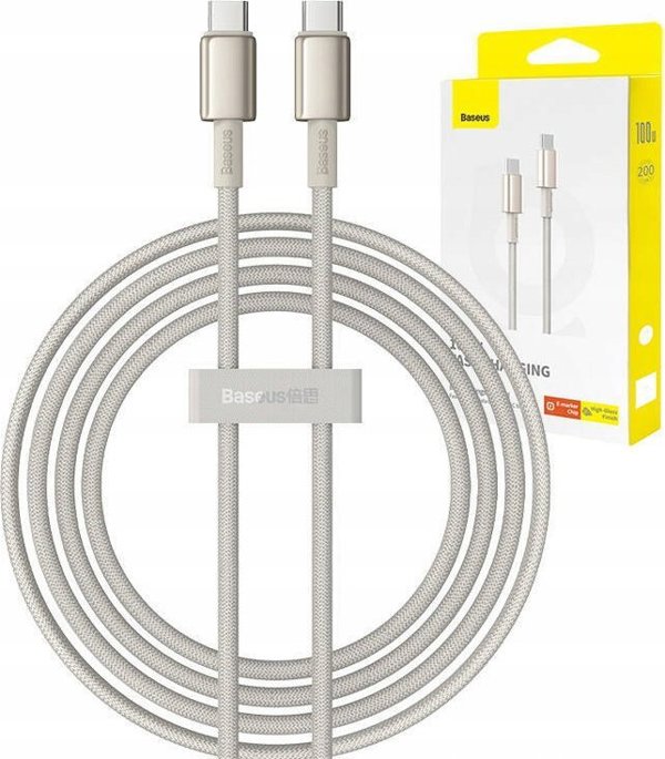 Καλώδιο USB Baseus USB-C - USB-C 2 m Χρυσό (BSU4882)