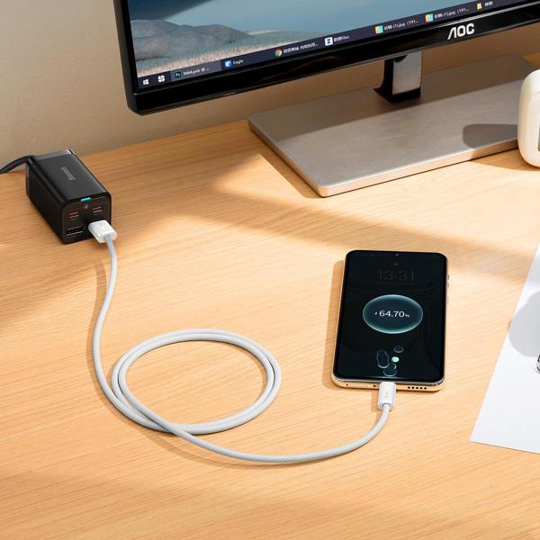 Baseus Καλώδιο USB σε USB-C Dynamic Series 100W 1m Λευκό (CALD000602) (BASCALD000602)