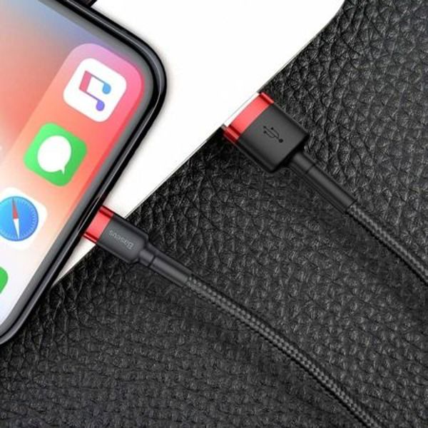 Καλώδιο USB Baseus USB-A - Lightning 3 m Μαύρο-κόκκινο (CALKLF-R91)
