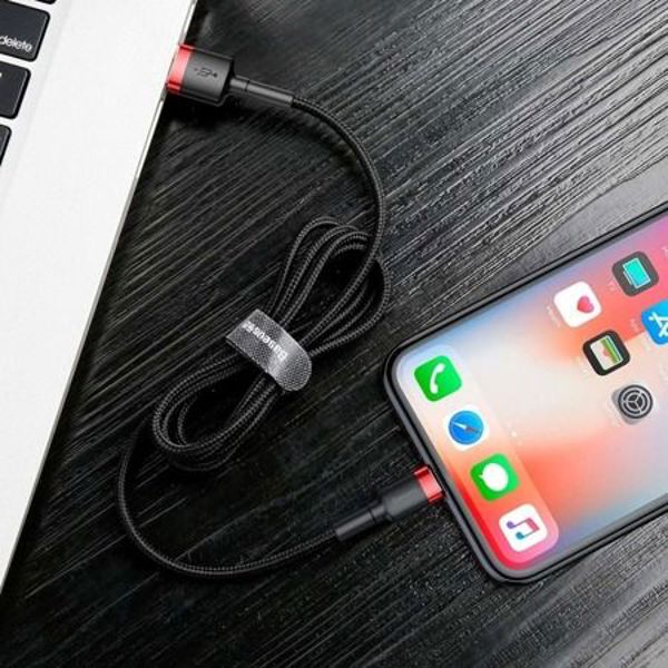 Καλώδιο USB Baseus USB-A - Lightning 3 m Μαύρο-κόκκινο (CALKLF-R91)