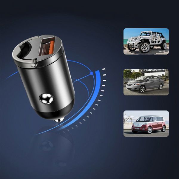 Baseus car charger Tiny Star Mini QC 3.0 30W 1x USB gray 6953156297883