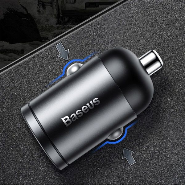 Baseus car charger Tiny Star Mini QC 3.0 30W 1x USB gray 6953156297883