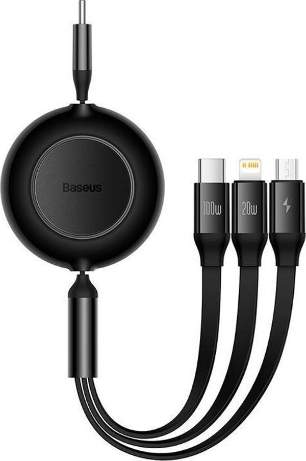Baseus USB-C - USB-C + microUSB + καλώδιο Lightning 1,1 m Μαύρο (CAMJ010201) 11540427 6932172609139