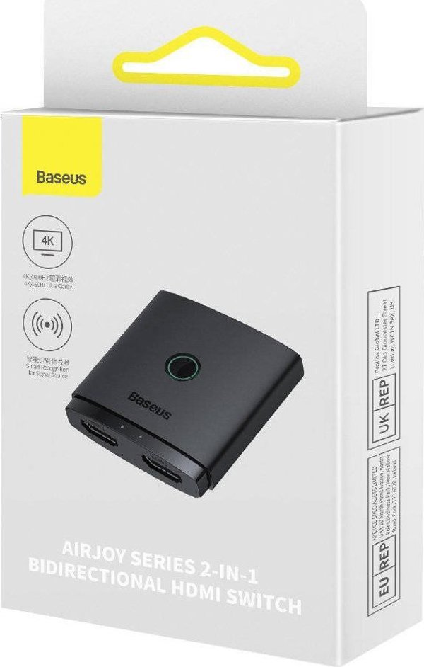 Προσαρμογέας AV Baseus Προσαρμογέας HDMI Baseus 2 σε 1 με καλώδιο 1m (μαύρο)