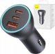 Baseus Golden Contactor Pro car charger, 2x USB-C, 1x USB, 65W (gray)