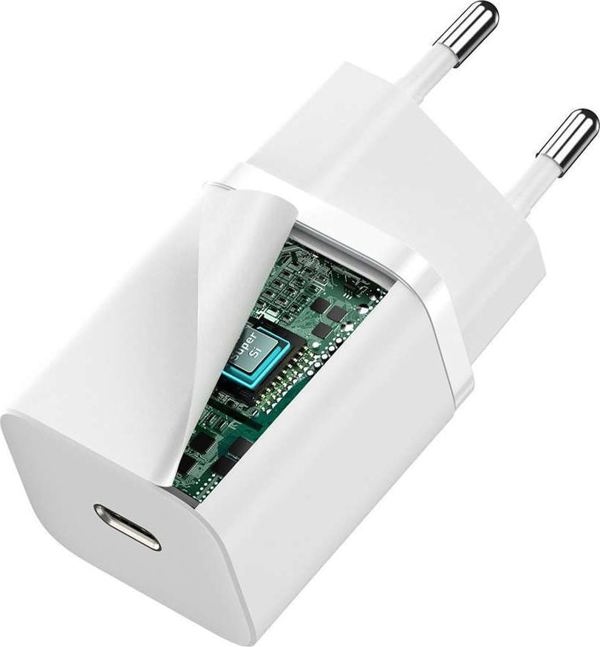 Baseus Φορτιστής Χωρίς Καλώδιο με Θύρα USB-C 30W Power Delivery Λευκός (Super Si) (CCSUP-J02) (BASCCSUPJ02)