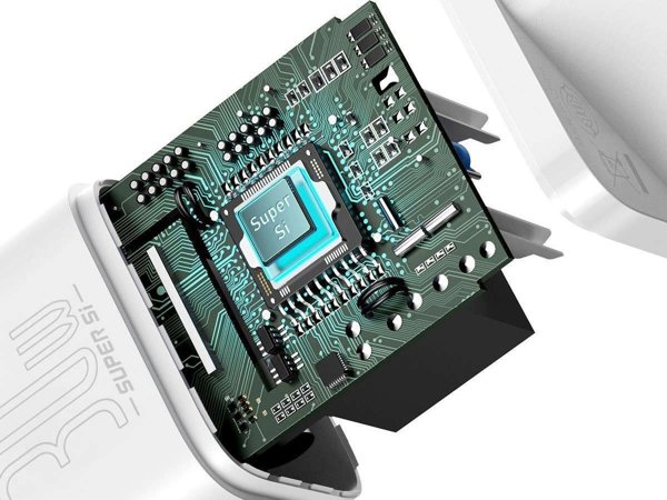 Baseus Φορτιστής Χωρίς Καλώδιο με Θύρα USB-C 30W Power Delivery Λευκός (Super Si) (CCSUP-J02) (BASCCSUPJ02)