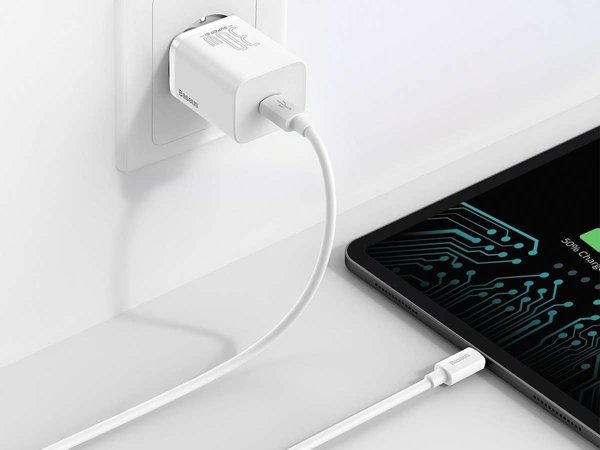 Baseus Φορτιστής Χωρίς Καλώδιο με Θύρα USB-C 30W Power Delivery Λευκός (Super Si) (CCSUP-J02) (BASCCSUPJ02)