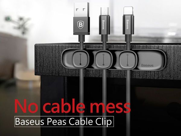 Baseus Cable Clip Peas Black (ACWDJ-01) (BASACWDJ-01)