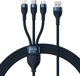 Καλώδιο USB Baseus USB-A - USB-C + microUSB + Lightning 1.2 m Μπλε (BSU3888)