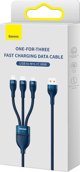 Καλώδιο USB Baseus USB-A - USB-C + microUSB + Lightning 1.2 m Μπλε (BSU3888)