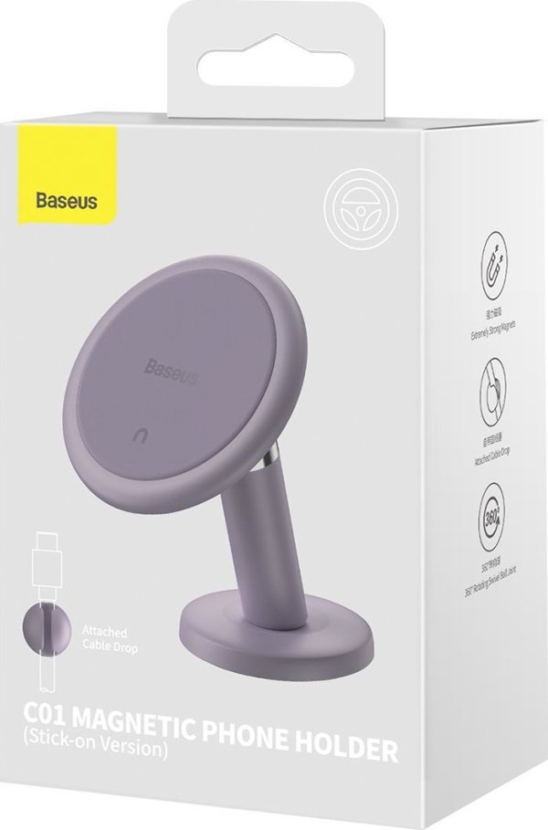 Baseus Baseus C01 μαγνητική βάση τηλεφώνου για αυτοκίνητο στο ταμπλό μωβ (SUCC000005)