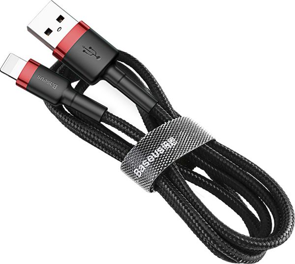 Καλώδιο USB Baseus USB-A - Lightning 0.5 m Μαύρο-κόκκινο (CALKLF-A19)