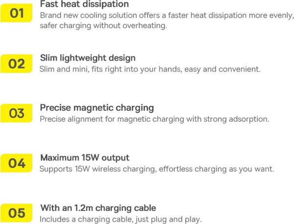 Φορτιστής Baseus Ασύρματος φορτιστής MagSafe Baseus Simple Mini3 Qi 15W μπλε