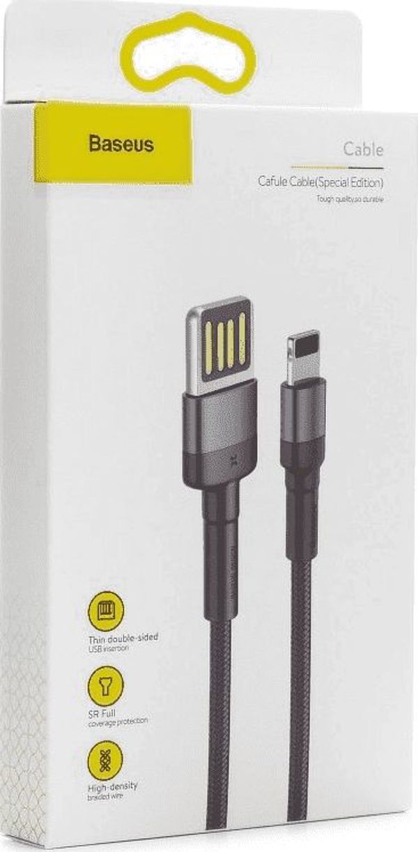 Καλώδιο USB Baseus USB-A - Lightning 1 m Μαύρο-γκρι (CALKLF-GG1)