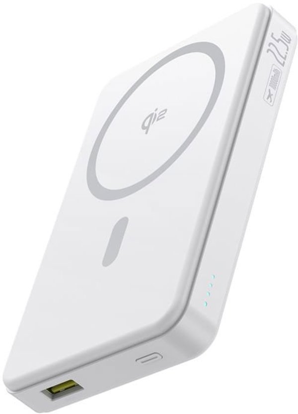 Powerbank Baseus Airpow II 10000mAh Qi2 με MagSafe 22,5W με καλώδιο Baseus Simple Series USB-C - USB-C 20V/3A (30cm) - λευκό
