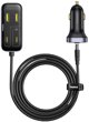 Φορτιστής αυτοκινήτου Baseus BackseatPal L1 110W 3 x USB-A + 3 x USB-C με προέκταση 1,5 m - μαύρη